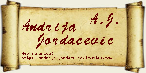 Andrija Jordačević vizit kartica